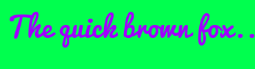 Image with Font Color A100FF and Background Color 00FF4E